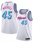 Men's Miami Heat #45 Davion Mitchell White 2025 City Edition Stitched Jersey Dzhi,baseball caps,new era cap wholesale,wholesale hats